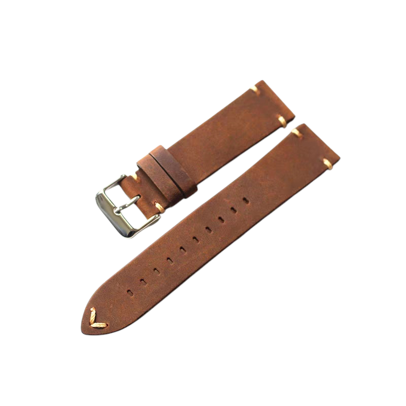 White Smoke Handmade Minimalist Soft-Touch Crazy Horse Watch Strap for Rolex, Omega, Panerai, IWC, Tudor, Seiko, Hamilton, Patek Philippe, Breitling, Citizen - Zen-Aesthetic Heritage Series - 18mm 20mm 22mm 24mm - Aethelgard