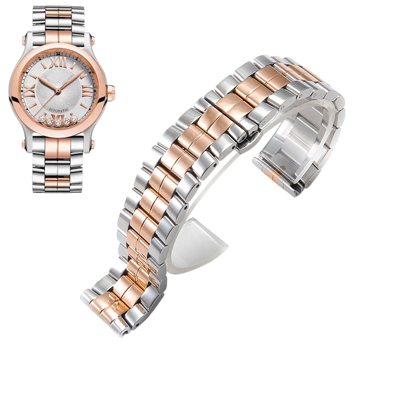 White Smoke Replacement Strap for Chopard Happy Diamonds 5-7 Stones Series - Solid Jewelry Grade Stainless Steel - Aethelgard Atelier