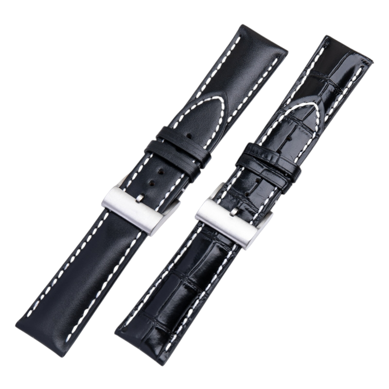 White Smoke Replacement Strap for Breitling Avenger - Blackbird - Navitimer - Italian Heritage Genuine Cowhide - Aethelgard Atelier
