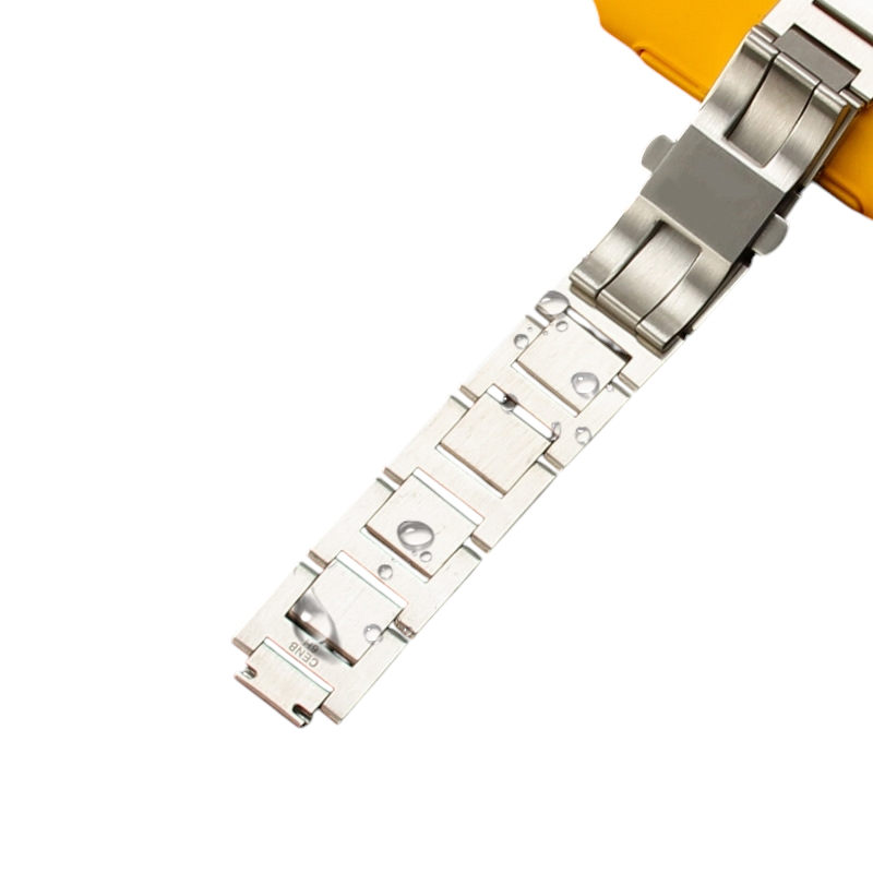 White Smoke Replacement Strap for Cartier Ballon Bleu Series - Steel Edition - Solid Notched Surgical Grade Stainless Steel - Aethelgard Atelier