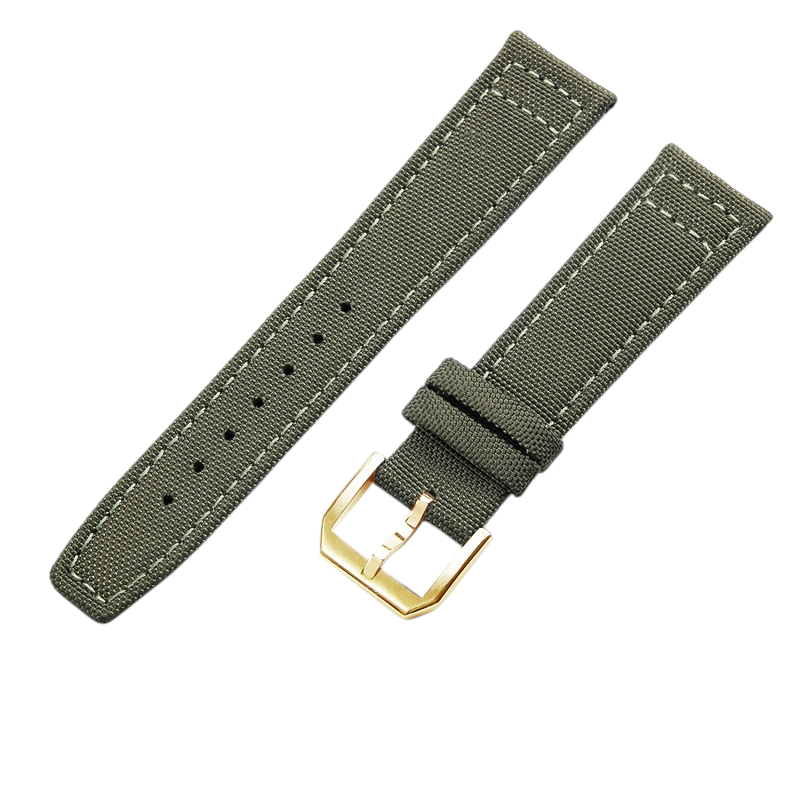 White Smoke Replacement Strap for IWC Portofino - Pilot - Portuguese Hybrid Series - Tactical Nylon Weave and Leather Hybrid - Aethelgard Atelier