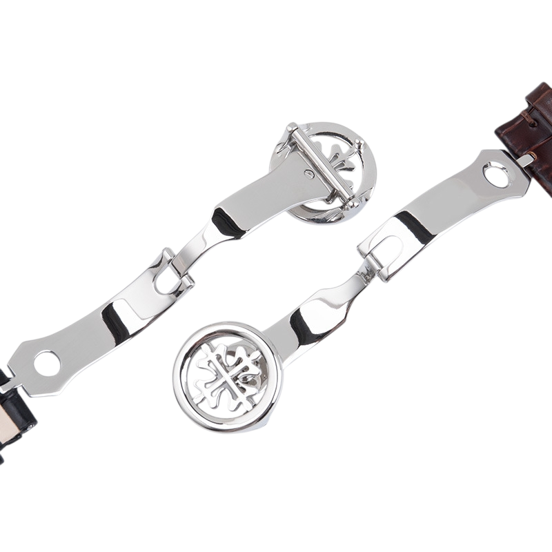White Smoke Replacement Strap for Patek Philippe Universal Calatrava - Nautilus Leather - Premium Bamboo-Pattern Calfskin - Aethelgard Atelier