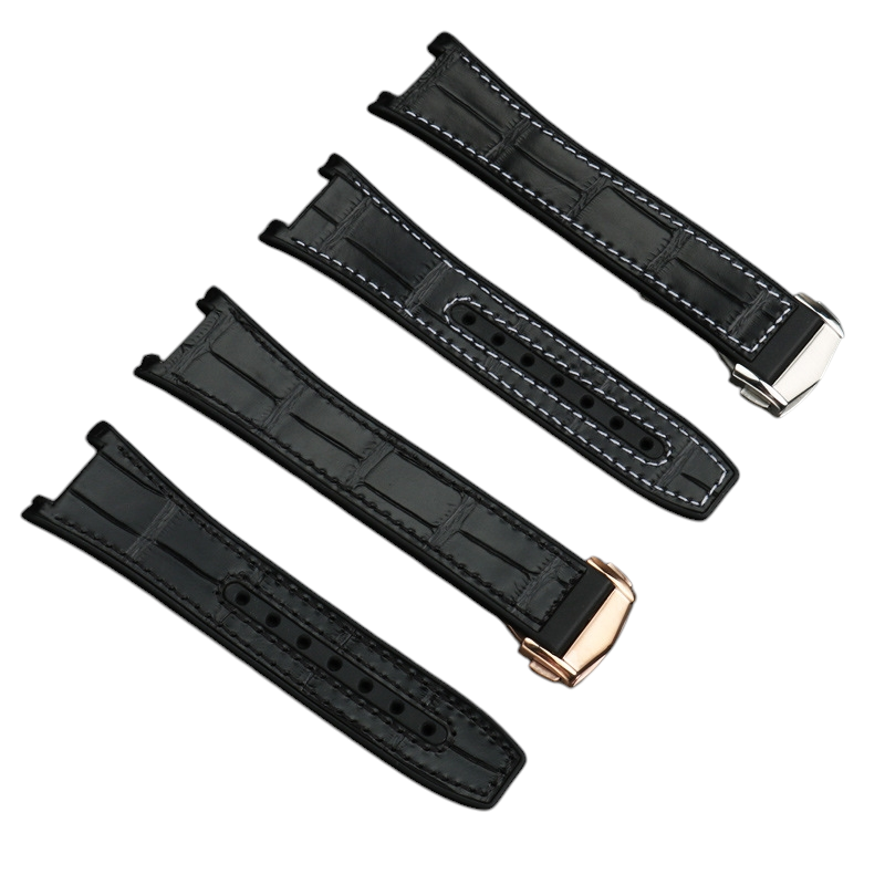 White Smoke Replacement Strap for Omega Constellation 41mm | Leather with Hybrid Rubber Base | Aethelgard Atelier
