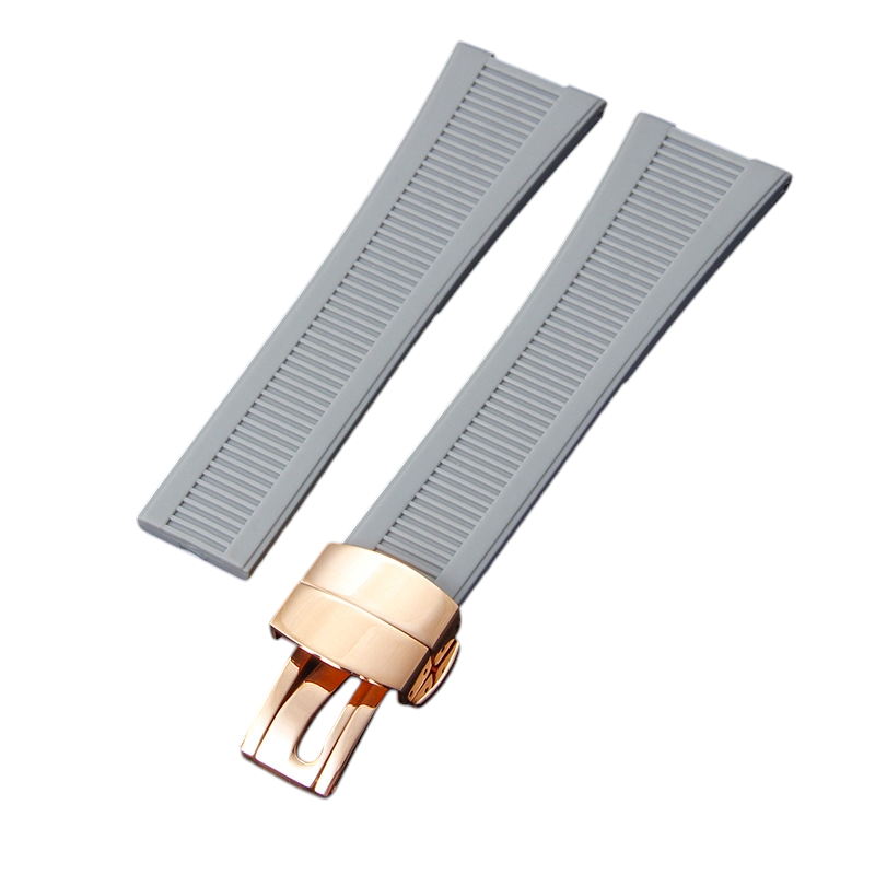 White Smoke Replacement Strap for Patek Philippe Nautilus 5711 - 5712 - 5726 - 5980 Rubber - Integrated FKM Performance Fluororubber - Aethelgard Atelier