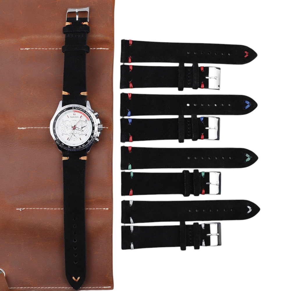 White Smoke Handmade Double-Layer Reinforced Suede Watch Strap for Rolex, Omega, Seiko, IWC, Tudor, Hamilton, Cartier, Panerai, Patek Philippe, Breitling - Professional Quick-Release Utility Edition - 18mm 20mm 22mm 24mm 26mm - Aethelgard
