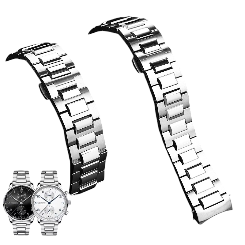 White Smoke Replacement Strap for IWC Portuguese Chrono IW371607-358312 - Surgical Grade Solid Stainless Steel - Aethelgard Atelier
