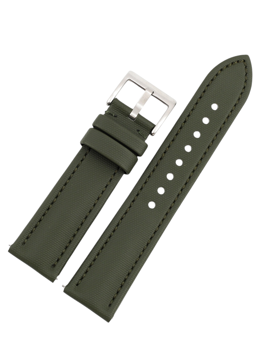 White Smoke Handmade Oxford Textile & Leather Hybrid Strap for Rolex, Omega, Seiko, IWC, Tudor, Hamilton, Cartier, Panerai, Breitling, Patek Philippe - MoonSwatch - Blancpain Tactical Style - 18mm 20mm 22mm 24mm - Aethelgard