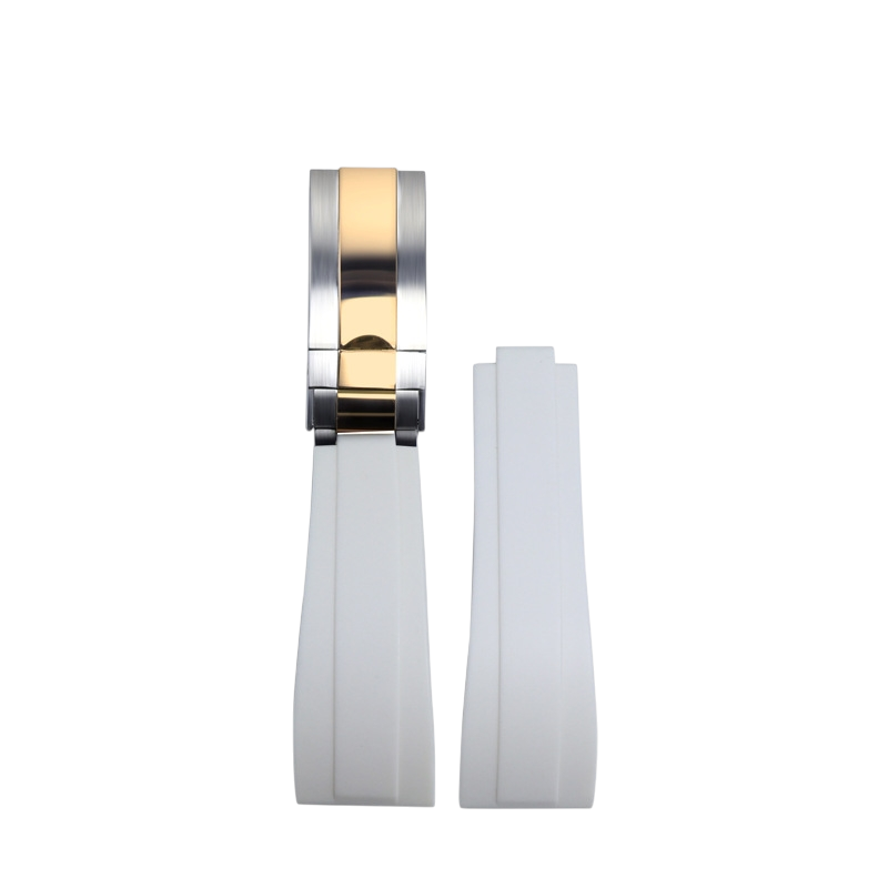 White Smoke Replacement Strap for Rolex Yacht-Master - Submariner Adjustable - Micro-Adjustable FKM Performance Rubber - Aethelgard Atelier