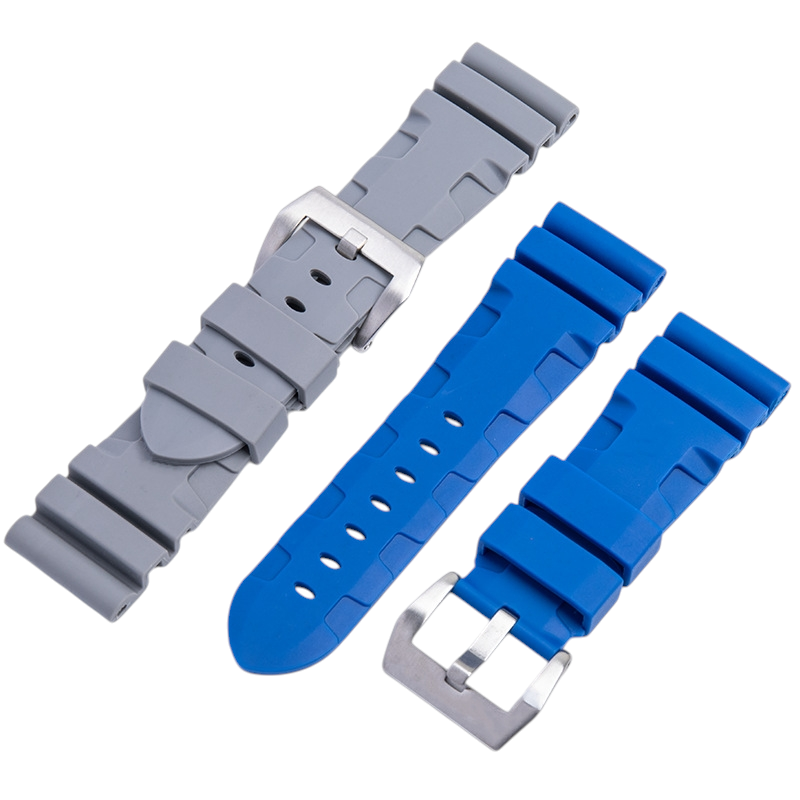 White Smoke Replacement Strap for Panerai Luminor PAM111 - 441 - 386 Lightning Edition - High-Performance Divers Silicone Rubber - Aethelgard Atelier