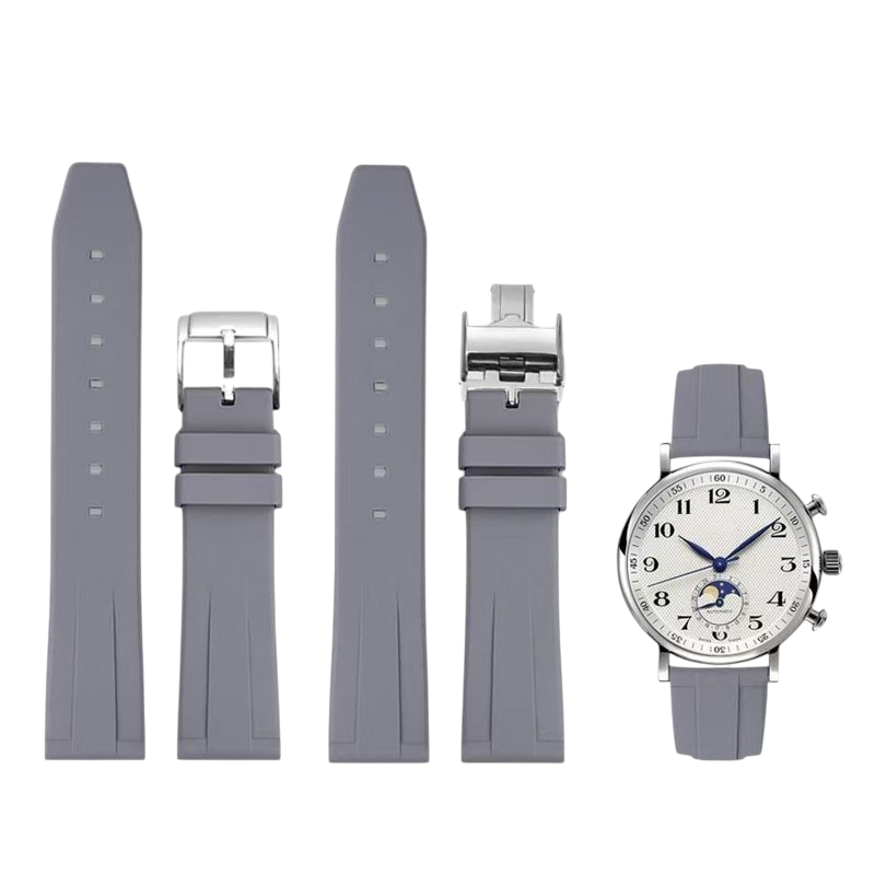 White Smoke Replacement Strap for Longines Master / Conquest / Spirit | Vulcanized FKM Rubber | Aethelgard Atelier