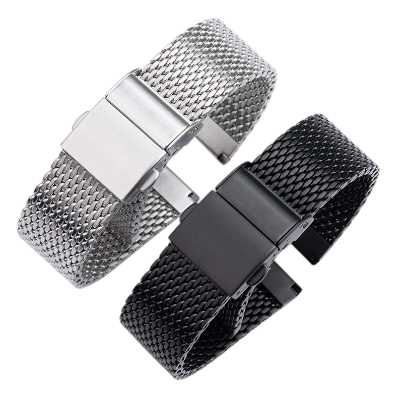 White Smoke Replacement Strap for Universal IWC - Omega - Breitling - Longines Milanese - Solid Link 316L Stainless Steel Mesh - Aethelgard Atelier