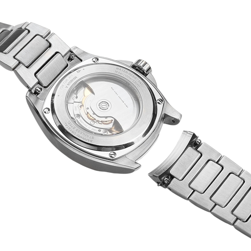 White Smoke Replacement Steel Strap for Mido Multifort TV Series M049.526.A - PVD Rose Gold Solid Stainless Steel - Aethelgard