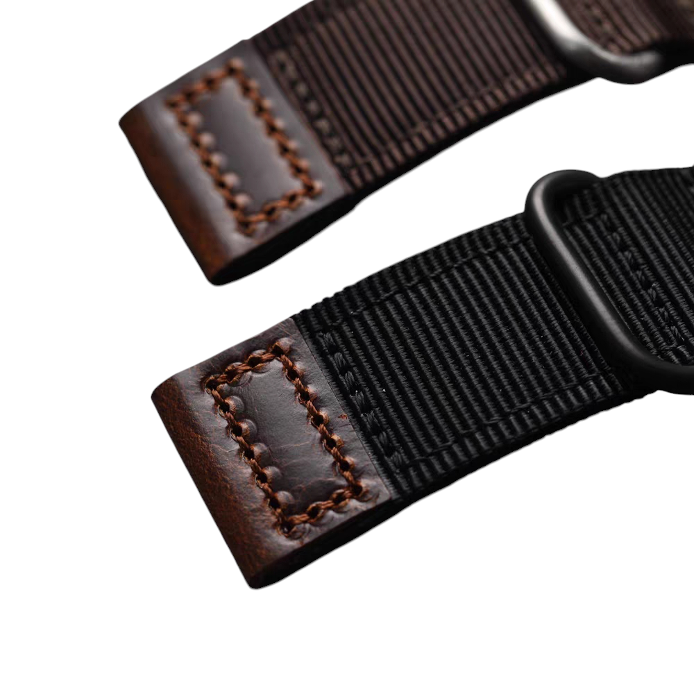 Handmade Nylon-Hybrid Waterproof Leather Watch Strap for Seiko, Tudor, IWC, Hamilton - Tactical Performance Series - 18mm 20mm 22mm 24mm - Aethelgard