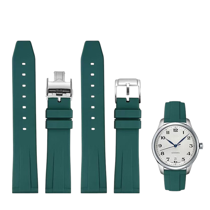 White Smoke Replacement Strap for Longines Master / Conquest / Spirit | Vulcanized FKM Rubber | Aethelgard Atelier
