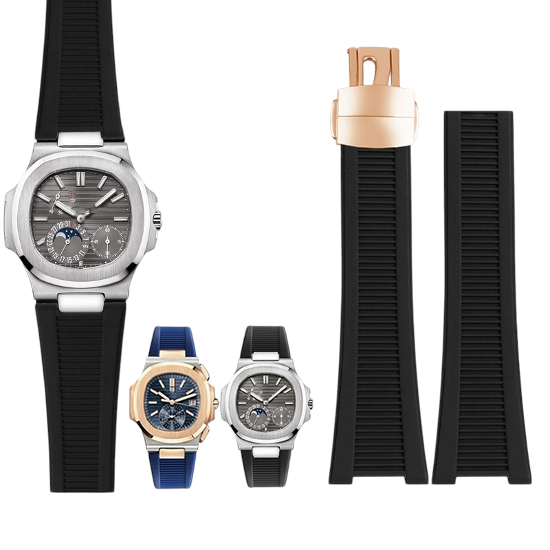White Smoke Replacement Strap for Patek Philippe Nautilus 5711 - 5712 - 5726 - 5980 Rubber - Integrated FKM Performance Fluororubber - Aethelgard Atelier