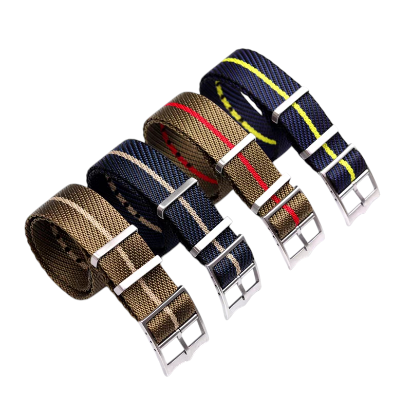 Handmade British Marine-Nationale Canvas Watch Strap for Tudor Black Bay, IWC, Omega - MN Parachute Series - 18mm 20mm 22mm 24mm - Aethelgard