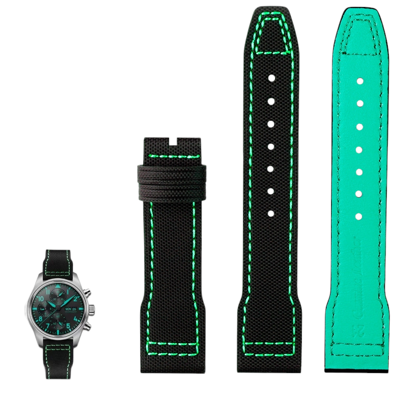 White Smoke Replacement Strap for IWC Pilot Chrono IW388101 - Mark XVIII - Military Grade Nylon with Leather Lining - Aethelgard