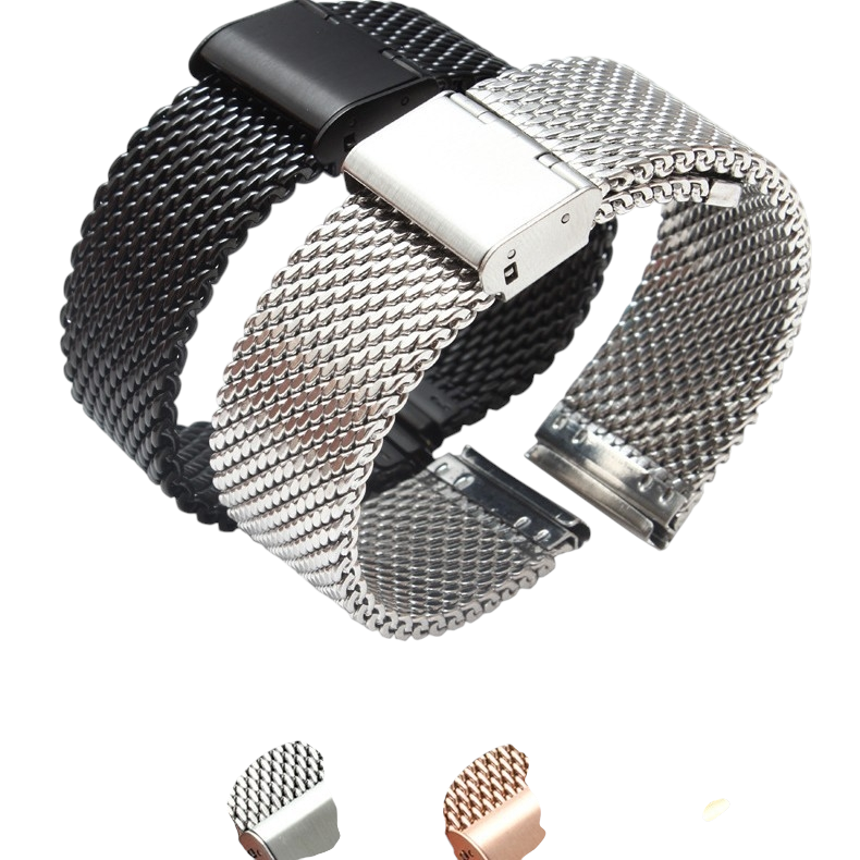 White Smoke Replacement Strap for Universal-Milanese 304L Fine-Wire Mesh 08 Series - Surgical Grade 304L Stainless Steel Mesh - Aethelgard