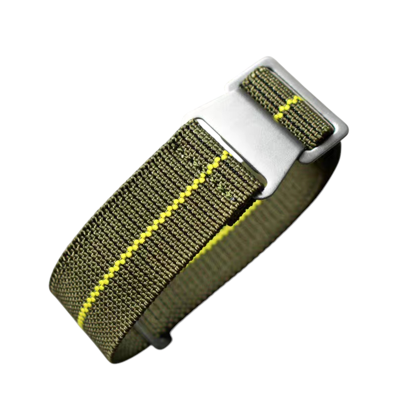 Handmade French MN Parachute Elastic Nylon Watch Strap for Tudor, Rolex, Seiko, Marine Nationale - 60s Heritage Series - 18mm 20mm 22mm 24mm - Aethelgard