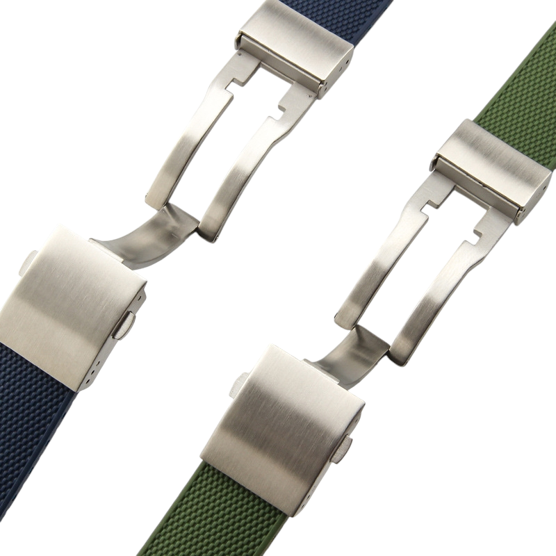 White Smoke Replacement Strap for Longines HydroConquest L3.781-742-VHP 19mm-21mm - Curved-End Performance Silicone Rubber - Aethelgard Atelier