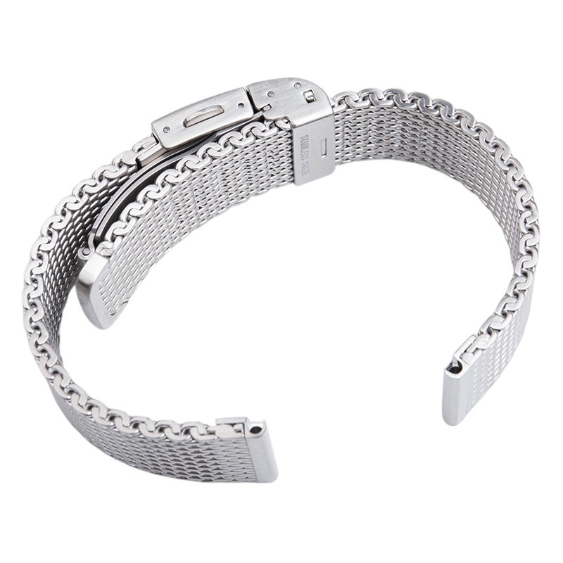 White Smoke Replacement Strap for Universal IWC - Omega - Breitling - Longines Milanese - Solid Link 316L Stainless Steel Mesh - Aethelgard Atelier
