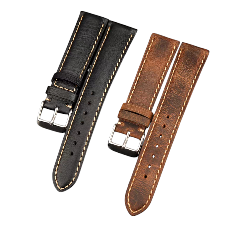 Handmade Soft Italian Heritage Calfskin Watch Strap for Rolex, Omega, IWC, Longines - Classic Dress Series - 18mm 20mm 22mm 24mm - Aethelgard