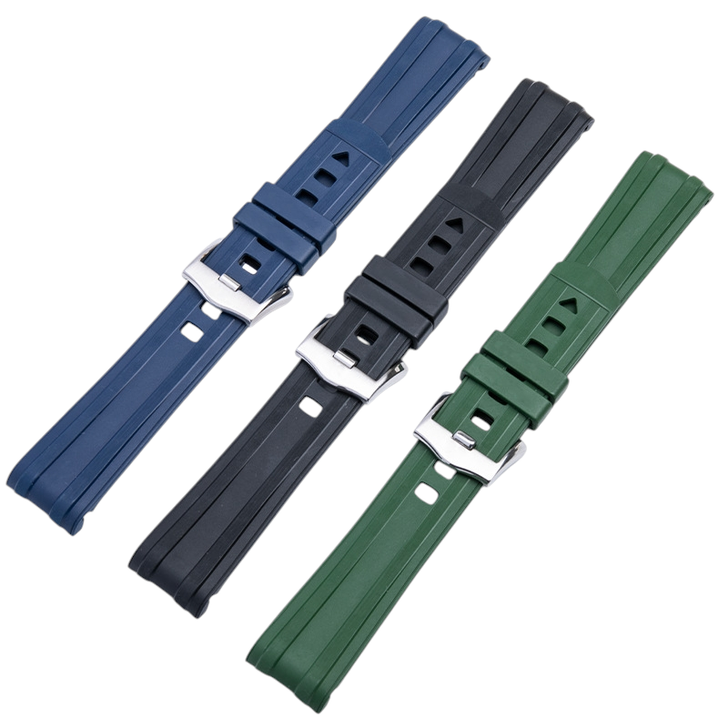 White Smoke Replacement Strap for Omega Seamaster 300 - Planet Ocean 8900 - Pharmaceutical-Grade FKM Rubber - Aethelgard Atelier