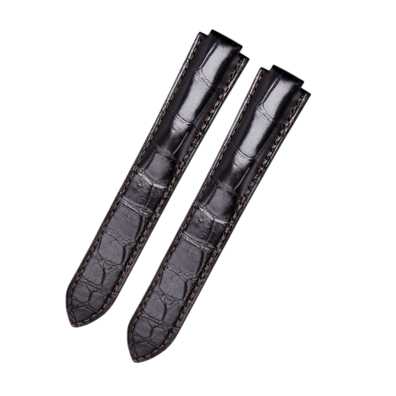 White Smoke Replacement Strap for Cartier Ballon Bleu-Tank-London Solo - Crocodile-Grain Calfskin Leather - Aethelgard Atelier