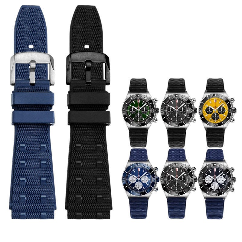 White Smoke Replacement Strap for Breitling Chronomat AB01-Superocean-Avenger - Dust-Proof High-Grade FKM Rubber - Aethelgard