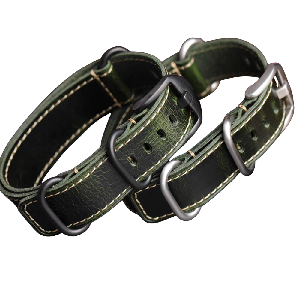 Handmade NATO Military Heritage Leather Watch Strap for Military Watches, Seiko, Hamilton - Field Operation Series - 18mm 20mm 22mm 24mm - Aethelgard