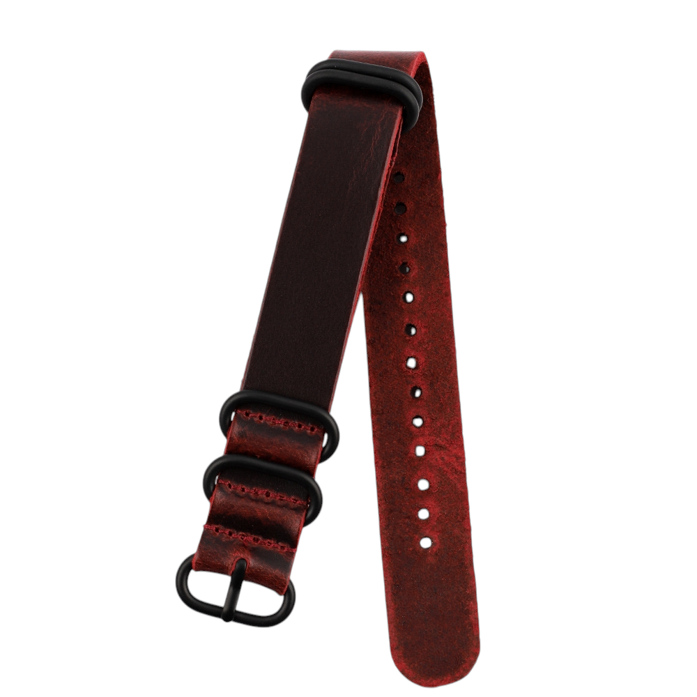 White Smoke Handmade Crazy Horse Leather 5-Ring Strap for Rolex, Omega, Seiko, IWC, Tudor, Hamilton, Cartier, Panerai, Breitling, Patek Philippe - Heavy-Duty Military NATO Edition - 18mm 20mm 22mm 24mm - Aethelgard