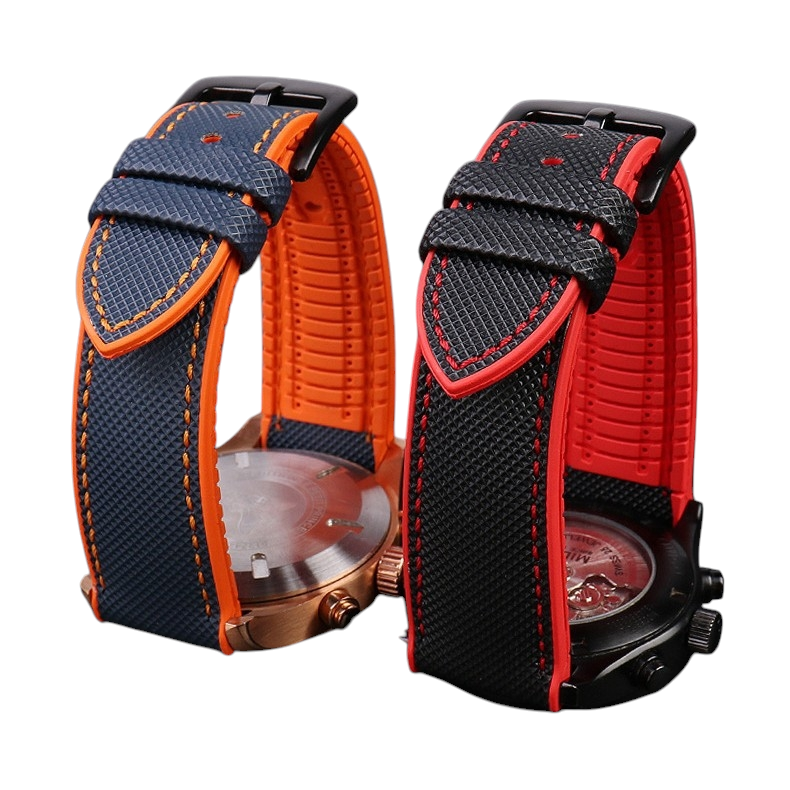 White Smoke Replacement Strap for Universal Tissot-Mido-Omega-Seiko Modern Sports - Tactical Nylon and Rubber Performance Hybrid - Aethelgard