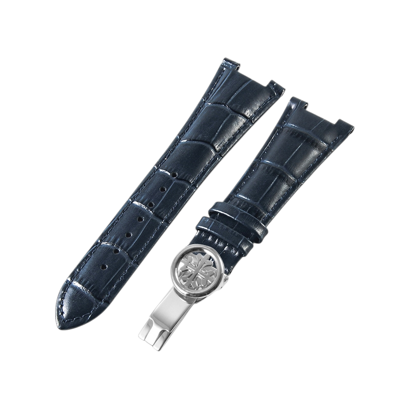 White Smoke Replacement Strap for Patek Philippe Nautilus 5711 - 5712G Series - Notched Interface Premium Genuine Leather - Aethelgard Atelier