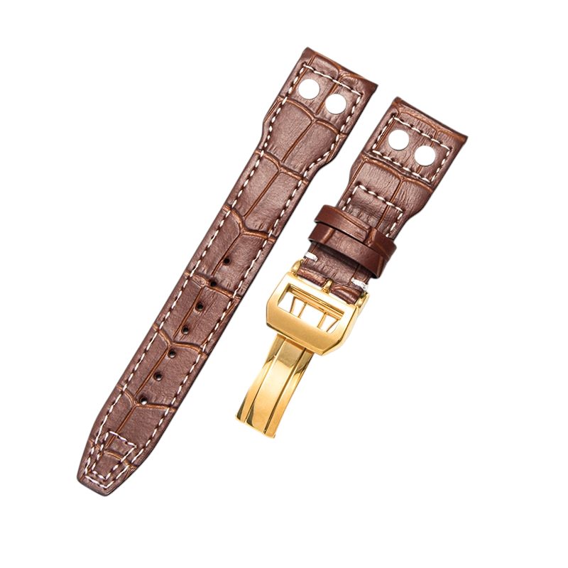 White Smoke Replacement Strap for IWC Pilot Mark XVIII - Little Prince IW327004 - 377714 - Riveted Heritage Genuine Cowhide Leather - Aethelgard Atelier