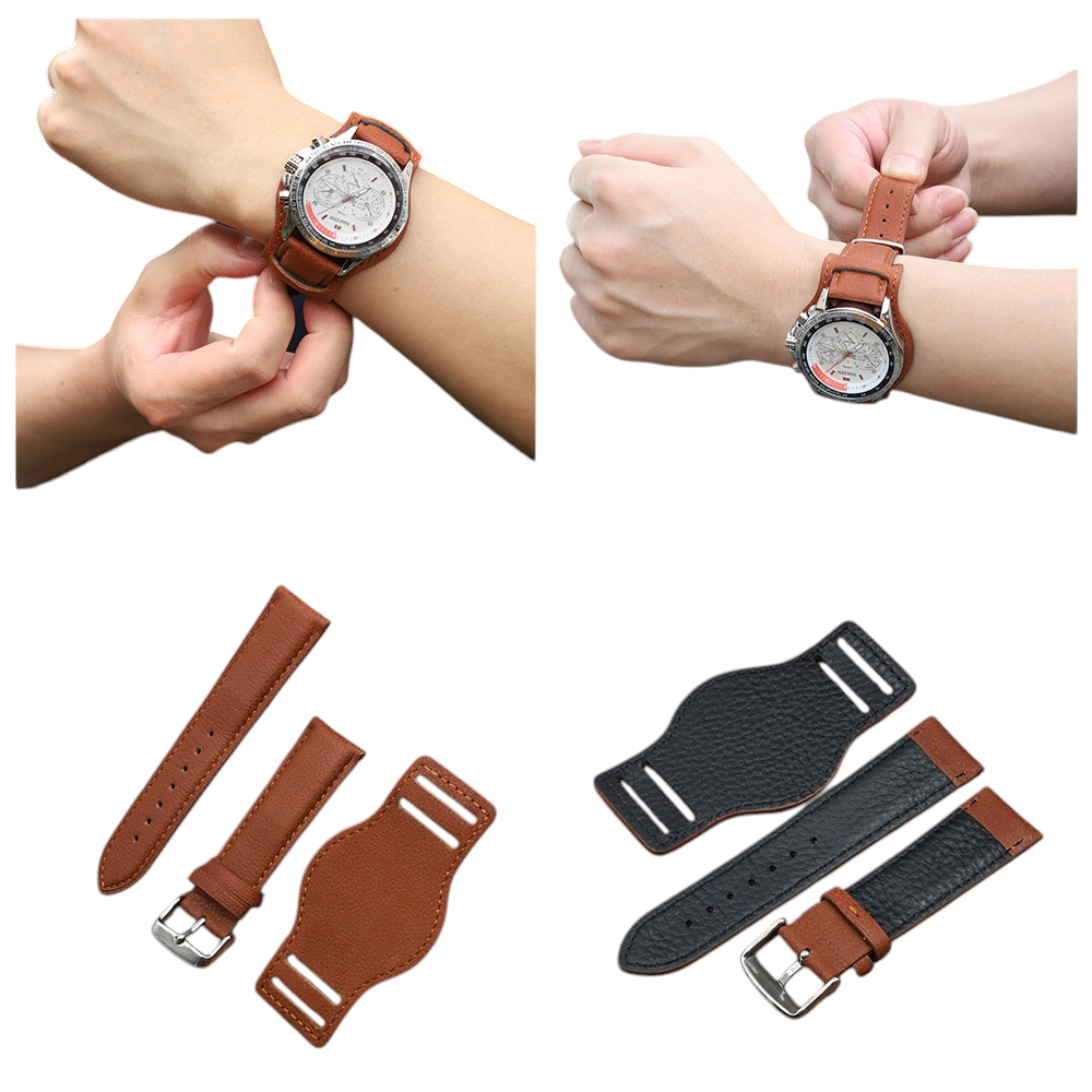 White Smoke Handmade Classic 70s BUND Pilot Base Strap for Rolex, Omega, Seiko, IWC, Tudor, Hamilton, Cartier, Panerai, Breitling, Patek Philippe - Anti-Allergy Protective Pad Series - 18mm 20mm 22mm 24mm - Aethelgard