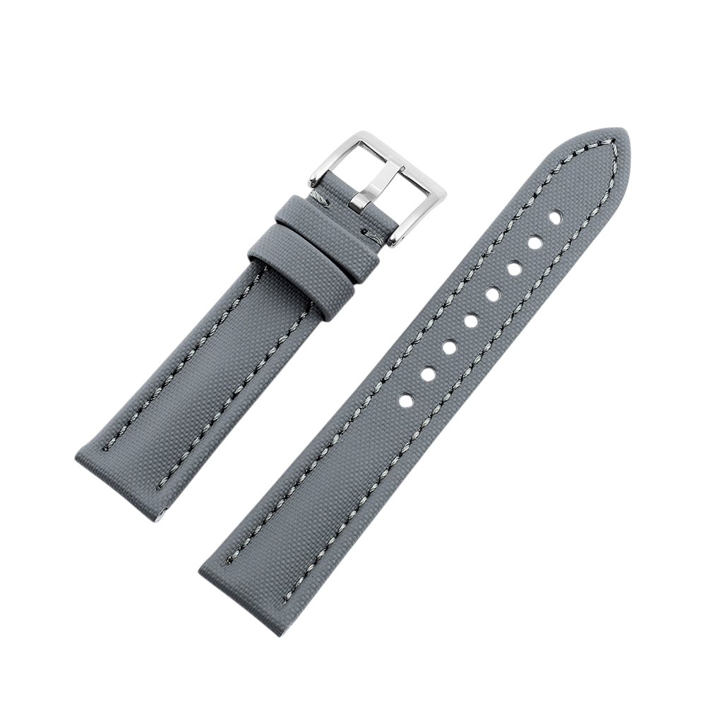 White Smoke Handmade Oxford Textile & Leather Hybrid Strap for Rolex, Omega, Seiko, IWC, Tudor, Hamilton, Cartier, Panerai, Breitling, Patek Philippe - MoonSwatch - Blancpain Tactical Style - 18mm 20mm 22mm 24mm - Aethelgard