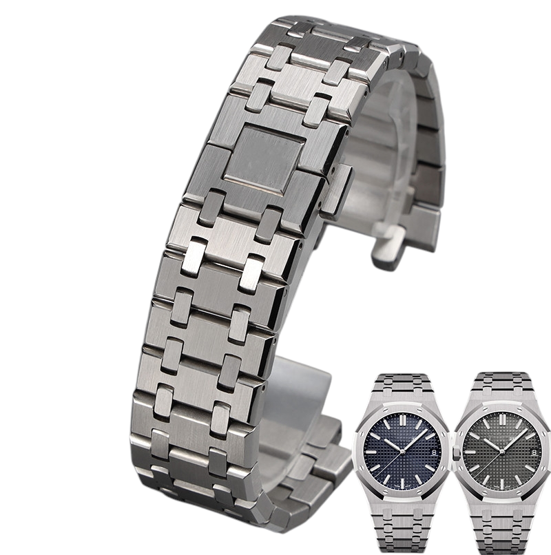 White Smoke Replacement Strap for Audemars Piguet-Casio CasiOak GA2100 - 2110 Royal Oak Mod - Solid 316L Stainless Steel Mod Kit - Aethelgard