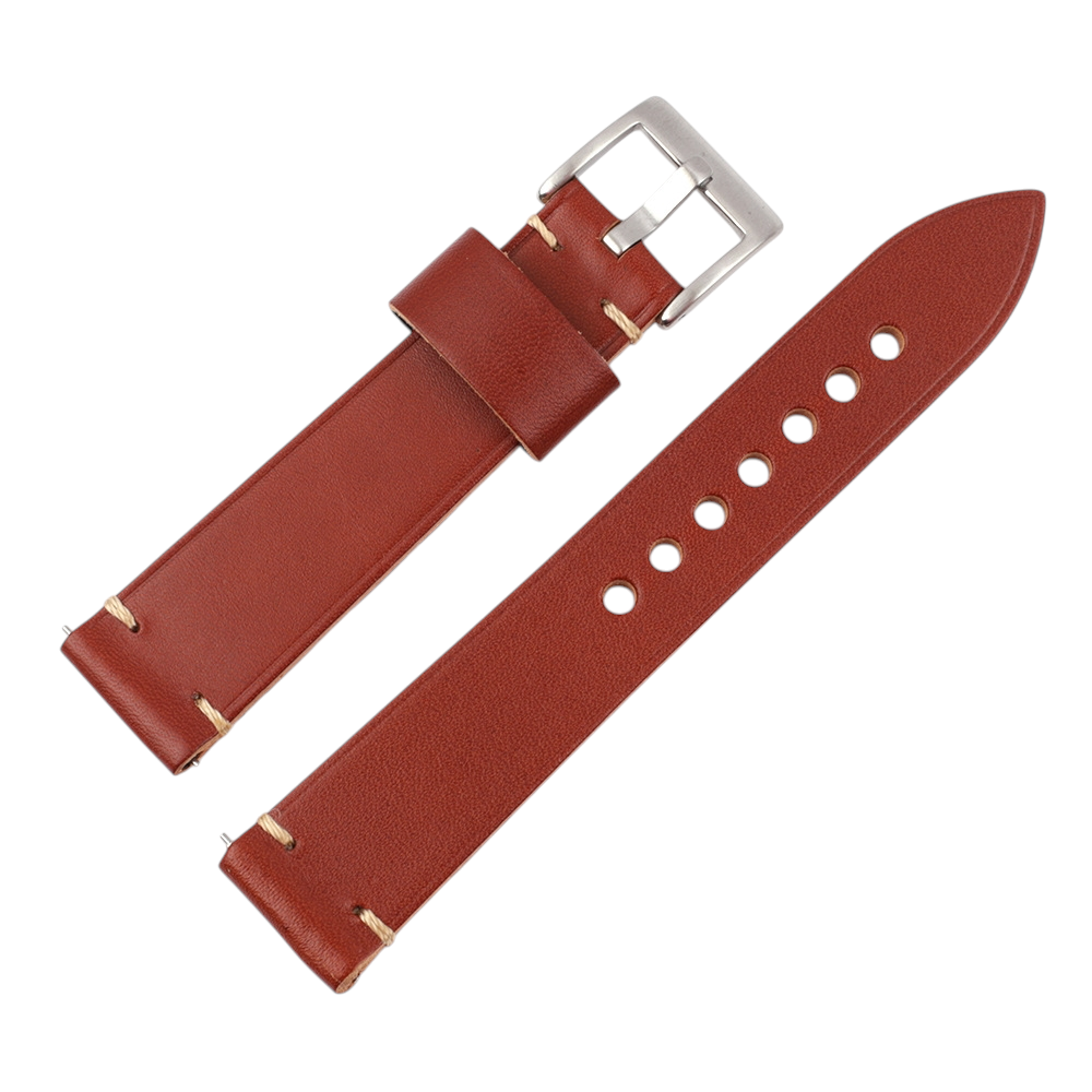 White Smoke Handmade Hand-crafted Vintage Smooth Cowhide Watch Strap for Rolex, Omega, Panerai, IWC, Tudor, Seiko, Hamilton, Patek Philippe, Breitling, Citizen - Quick-Release Switch-Pin Edition - 18mm 20mm 22mm 24mm - Aethelgard