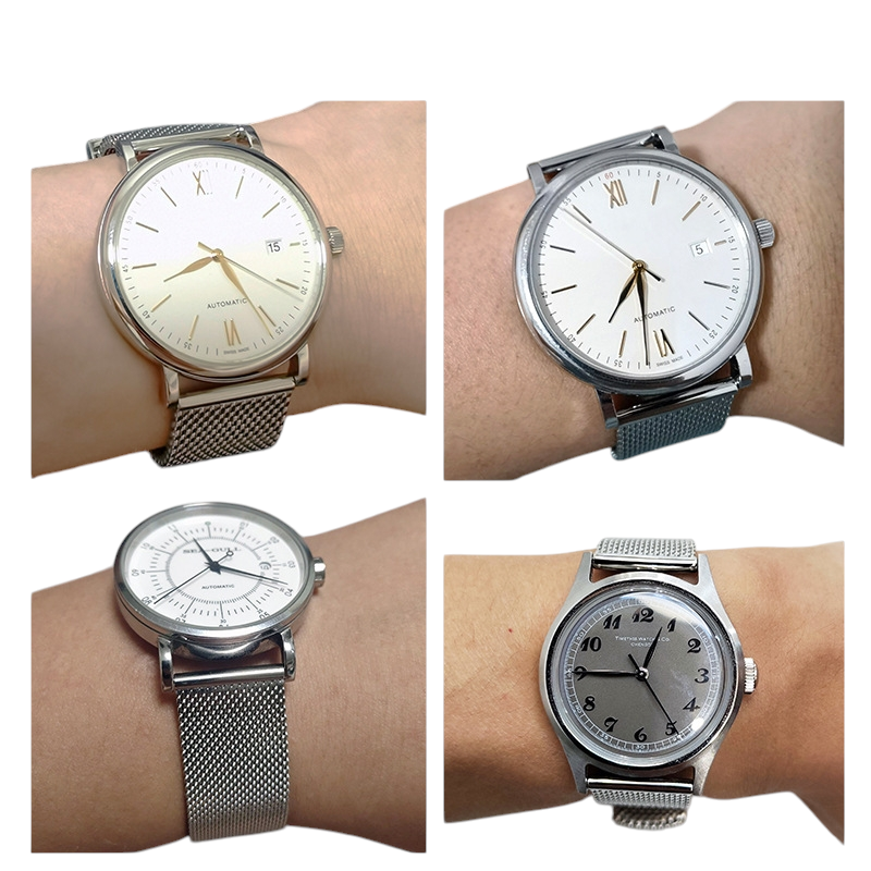 White Smoke Replacement Strap for Omega Seamaster 007 - James Bond Mesh Edition - Full Brushed 316L Stainless Steel Mesh - Aethelgard Atelier
