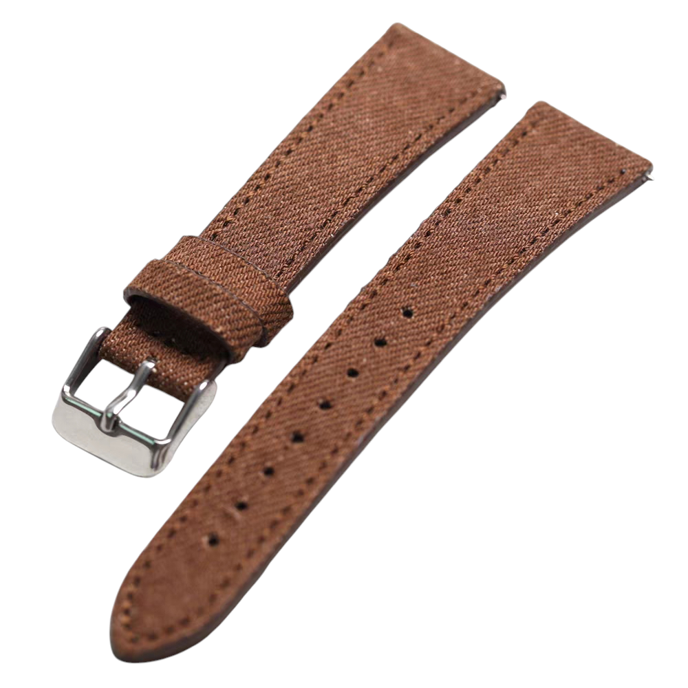 White Smoke Handmade Okayama Ultra-Thin Waterproof Denim Watch Strap for Rolex, Omega, Panerai, IWC, Tudor, Seiko, Hamilton, Patek Philippe, Breitling, Citizen - Aviation Grade Textile Series - 18mm 20mm 22mm 24mm - Aethelgard
