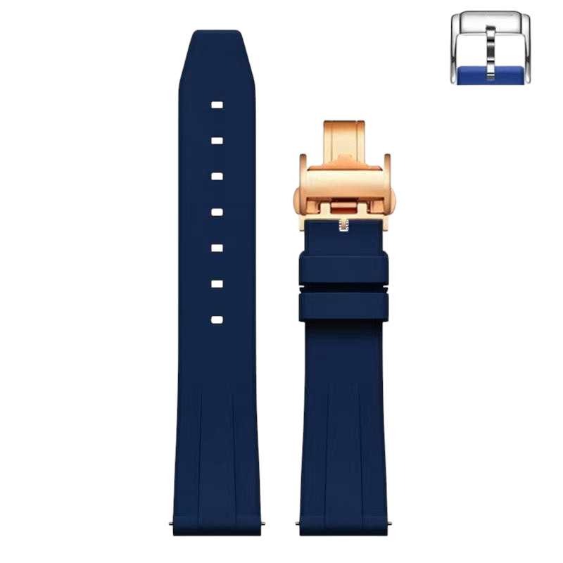 White Smoke Replacement Strap for Longines Master / Conquest / Spirit | Vulcanized FKM Rubber | Aethelgard Atelier