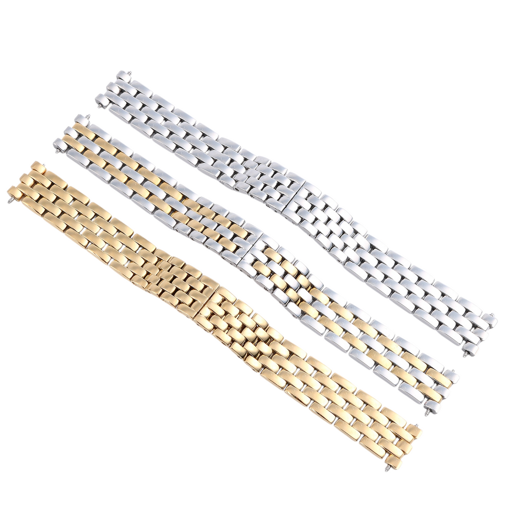 White Smoke Replacement Strap for Cartier Panthere WSPN0013 Small-Medium - Solid 316L Stainless Steel Link - Aethelgard Atelier