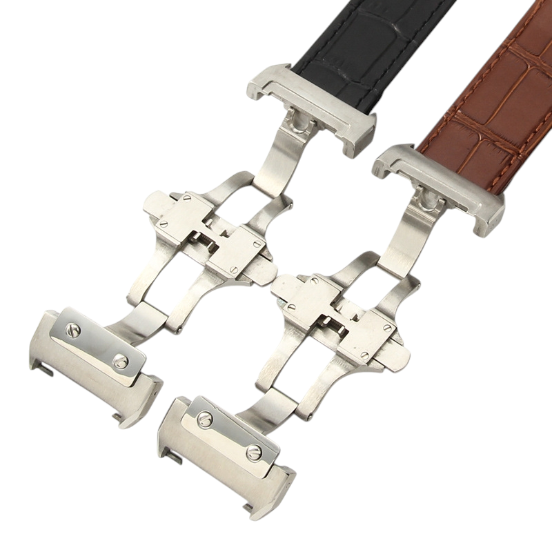 White Smoke Replacement Strap for Cartier Santos 100XL Series - Full-Grain Premium Bovine Leather - Aethelgard Atelier