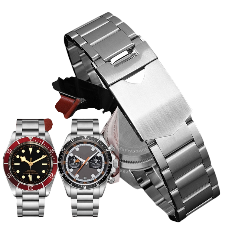 White Smoke Replacement Strap for Tudor Heritage Black Bay - Fifty-Eight - Solid Core 316L Stainless Steel Link - Aethelgard Atelier