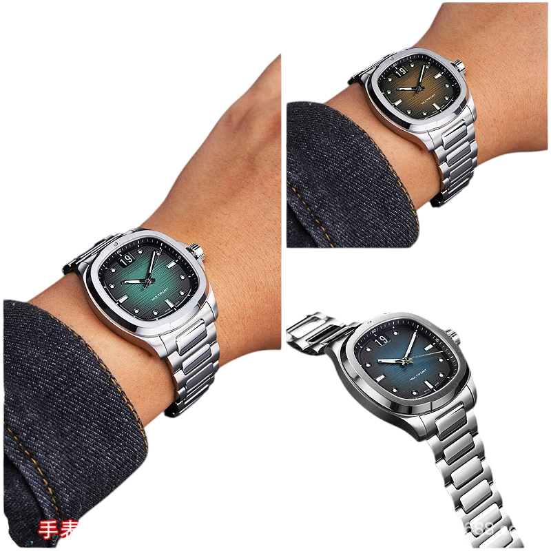 White Smoke Replacement Steel Strap for Mido Multifort TV Series M049.526.A - PVD Rose Gold Solid Stainless Steel - Aethelgard