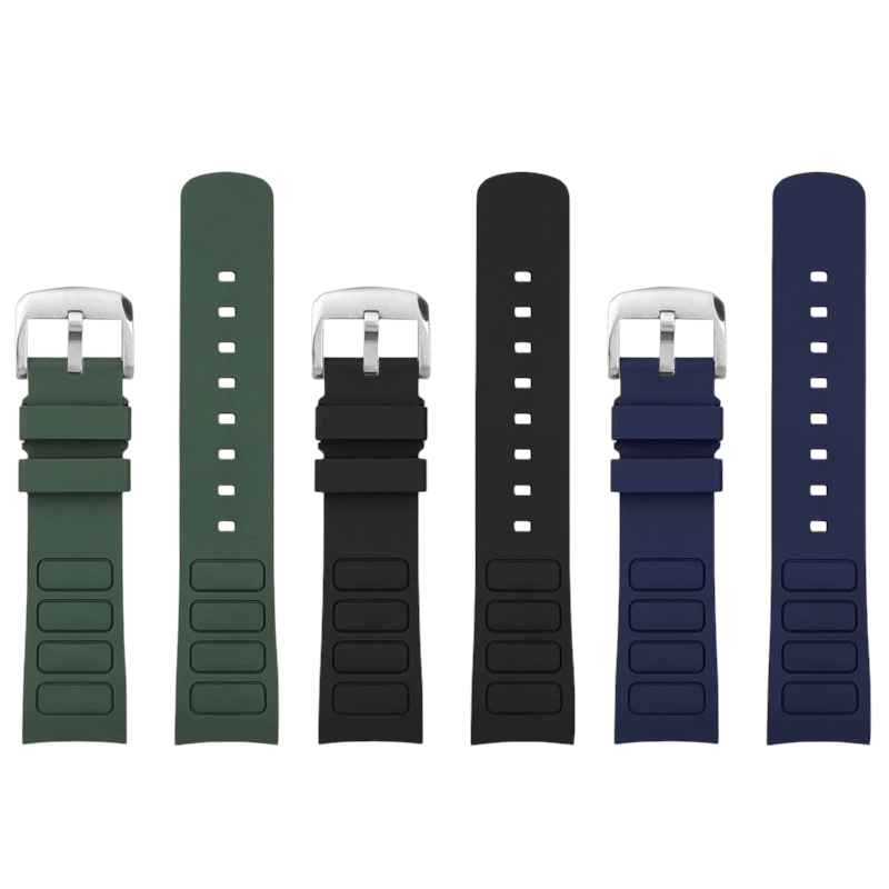 White Smoke Replacement Strap for Mido Multifort M049.526.17-11 TV Big Date | High-Density Curved-End Vulcanized Rubber | Aethelgard Atelier