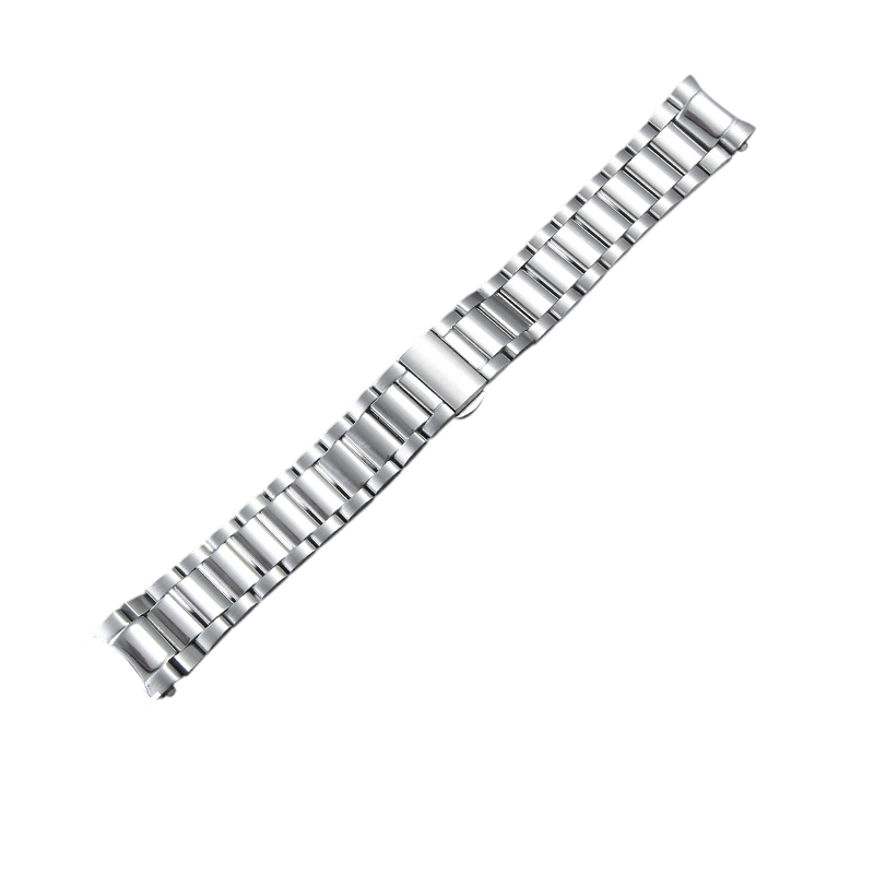 White Smoke Replacement Strap for Omega Aqua Terra 150 - Seamaster 300 Business Series - Polished Solid 316L Stainless Steel - Aethelgard Atelier
