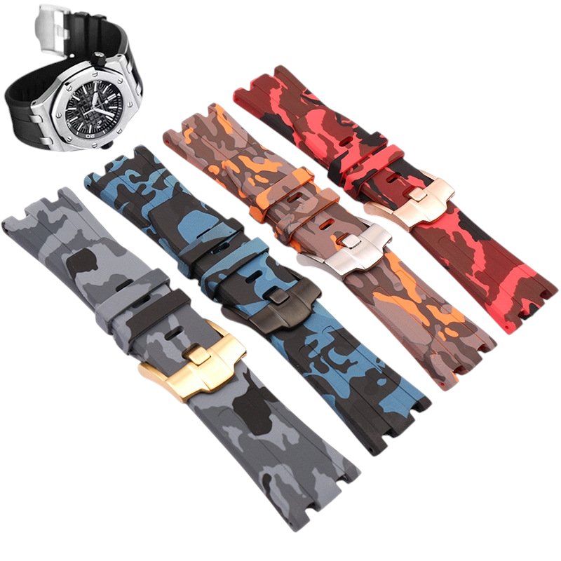 White Smoke Replacement Strap for Audemars Piguet Royal Oak Offshore 15703 - High-Impact Vulcanized Silicone - Aethelgard Atelier