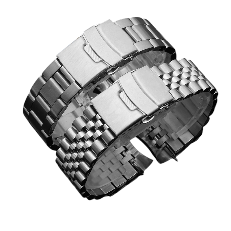 White Smoke Replacement Strap for Seiko 5 Sports - SKX007 - SKX175 - SKX173 - Solid Link Marine Grade Stainless Steel - Aethelgard Atelier