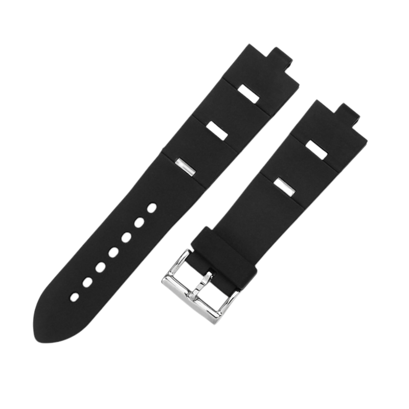 White Smoke Replacement Strap for Bvlgari Diagono DP42C14SVDGMT Series - Bespoke Notched High-Density Silicone - Aethelgard Atelier